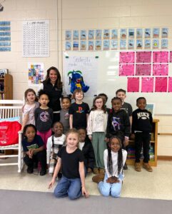 Dr. Karner with Jefferson Elementary School class in Shelby, NC